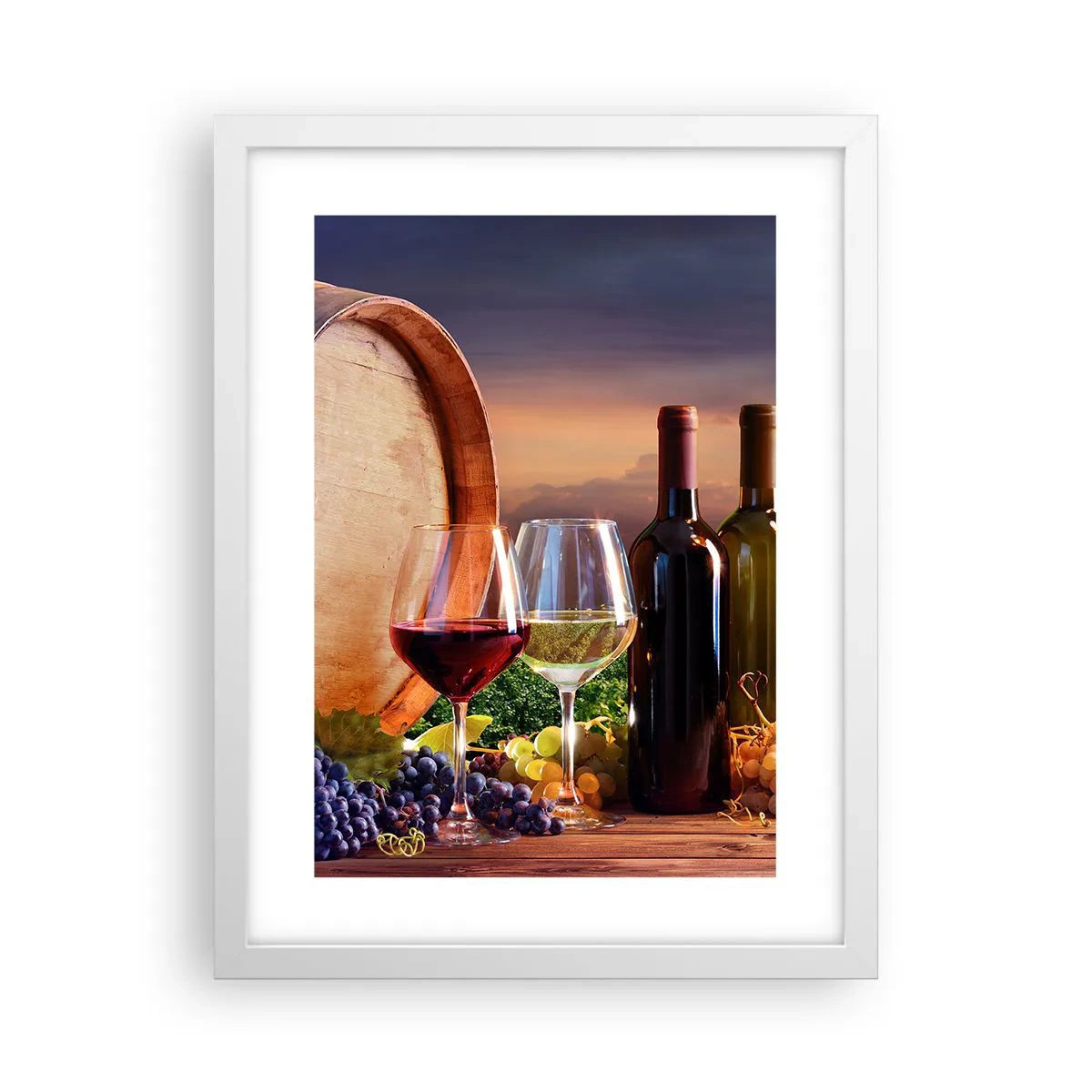 Affiche dans un cadre blanc - Poster - Ici la vie a du goût - 30x40 cm