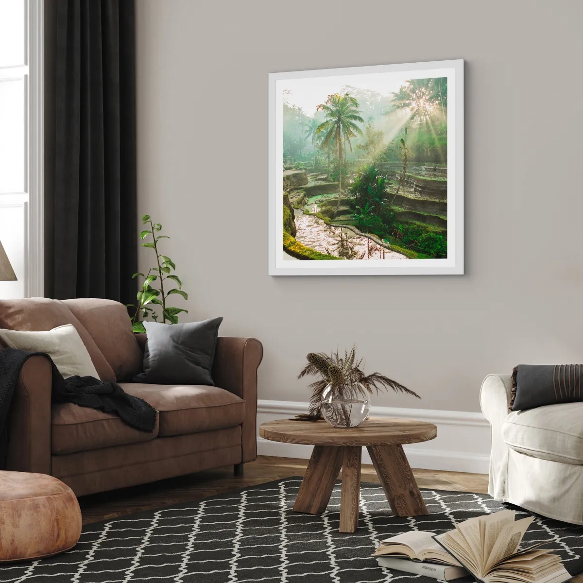 Affiche dans un cadre blanc - Poster - Grandir au soleil - 60x60 cm