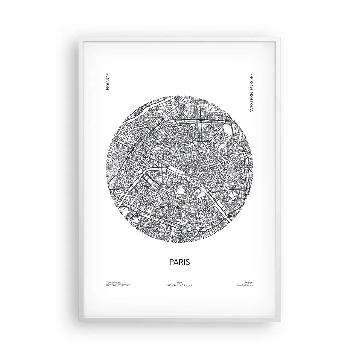 Affiche dans un cadre blanc - Poster - Anatomie de Paris - 70x100 cm