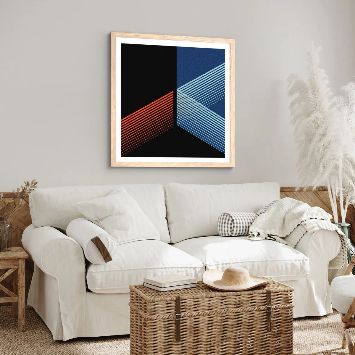 Affiche dans un chêne clair - Poster - Histoire simple - 30x30 cm