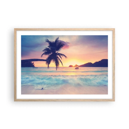 Affiche dans un chêne clair - Poster - Une soirée à la baie - 70x50 cm