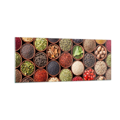 Impression sur verre - Image sur verre - Toutes les saveurs du monde - 100x40 cm