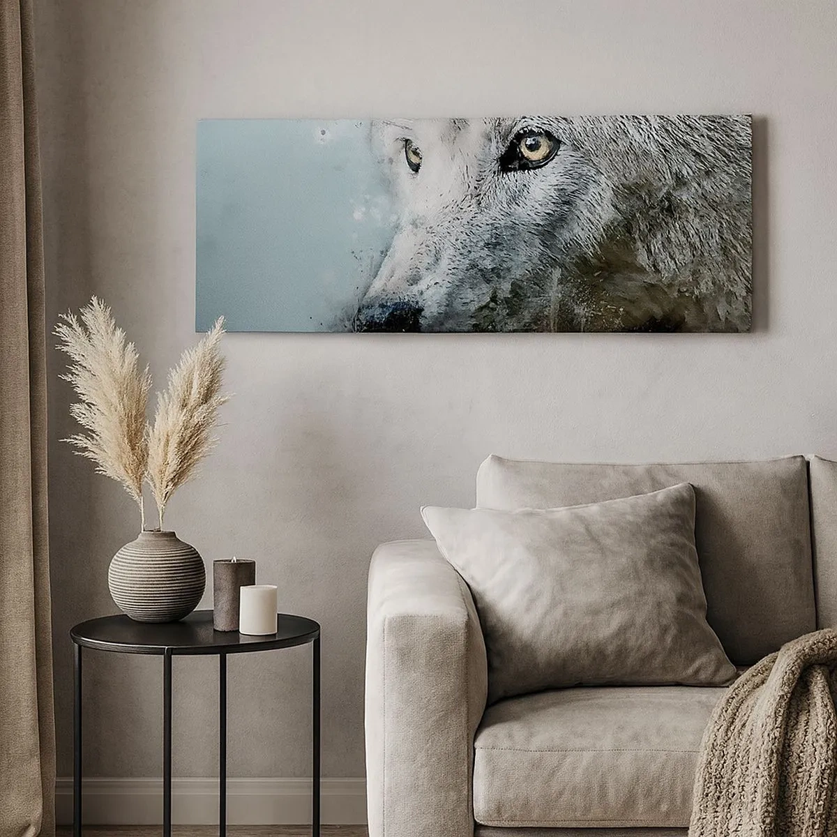 Impression sur toile - Image sur toile - Rencontrez l'âme du loup - 100x40 cm