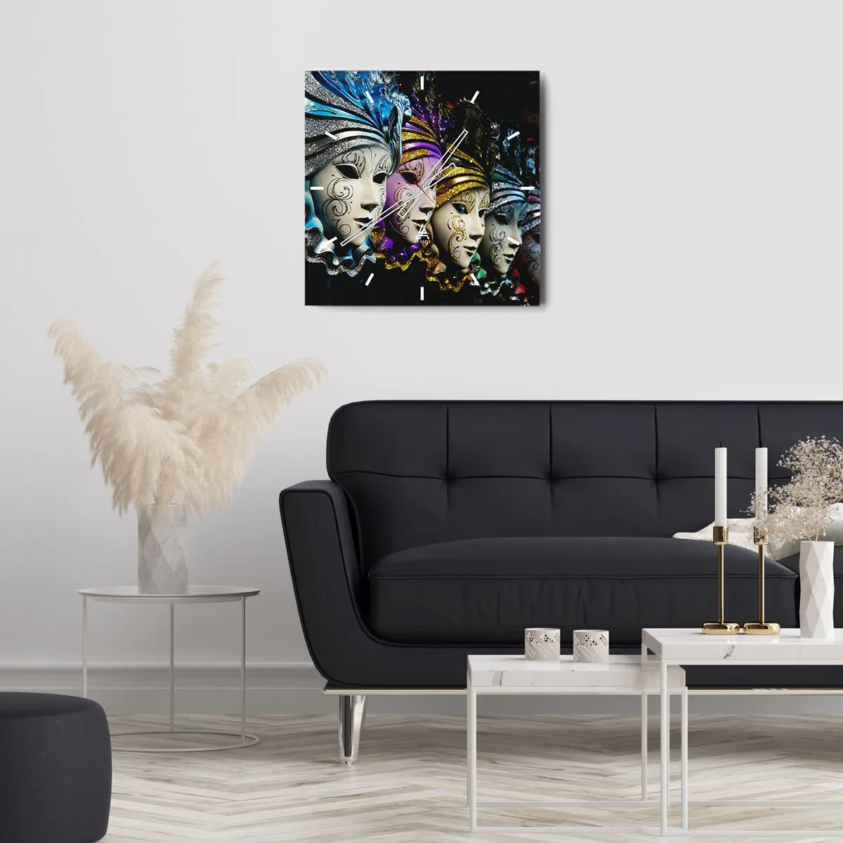 Horloge murale - Pendule murale - Mystère en or et argent - 30x30 cm