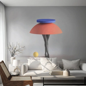 Papier Peint Photo Premium Sand - Une figure abstraite composée de formes géométriques et de jambes - 100x70cm - Composition surréaliste - Décoration murale moderne pour le salon et la chambre ARTTOR