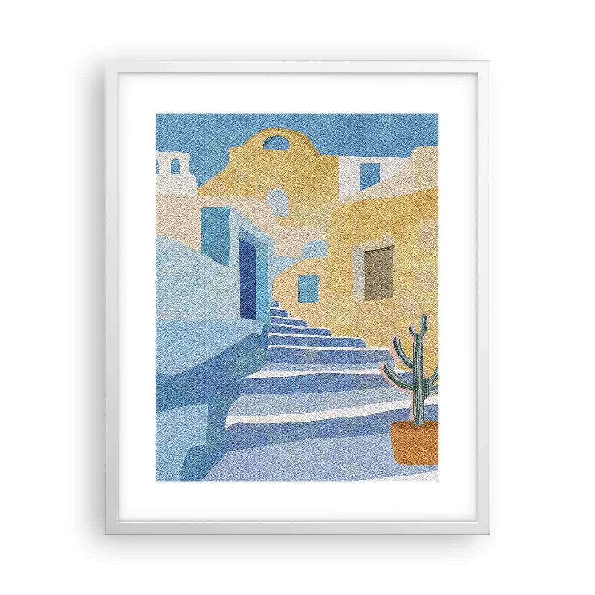 Affiche dans un cadre blanc - Poster - Une journée dans une ville arabe - 40x50 cm