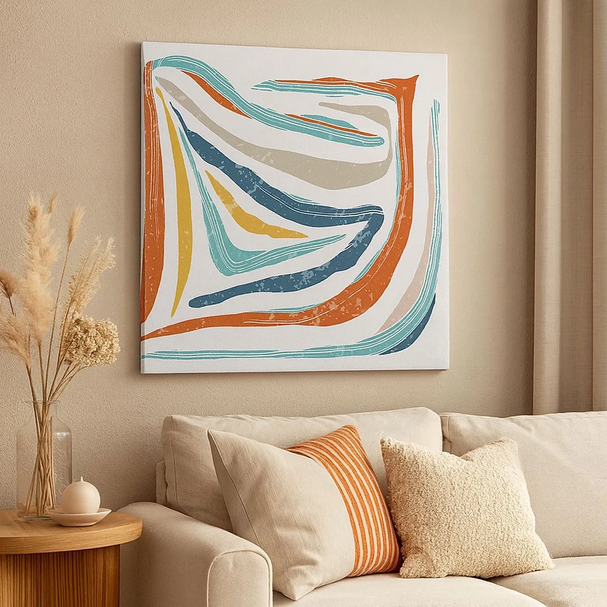 Impression sur toile - Image sur toile - Abstraction avec un sourire amical - 30x30 cm