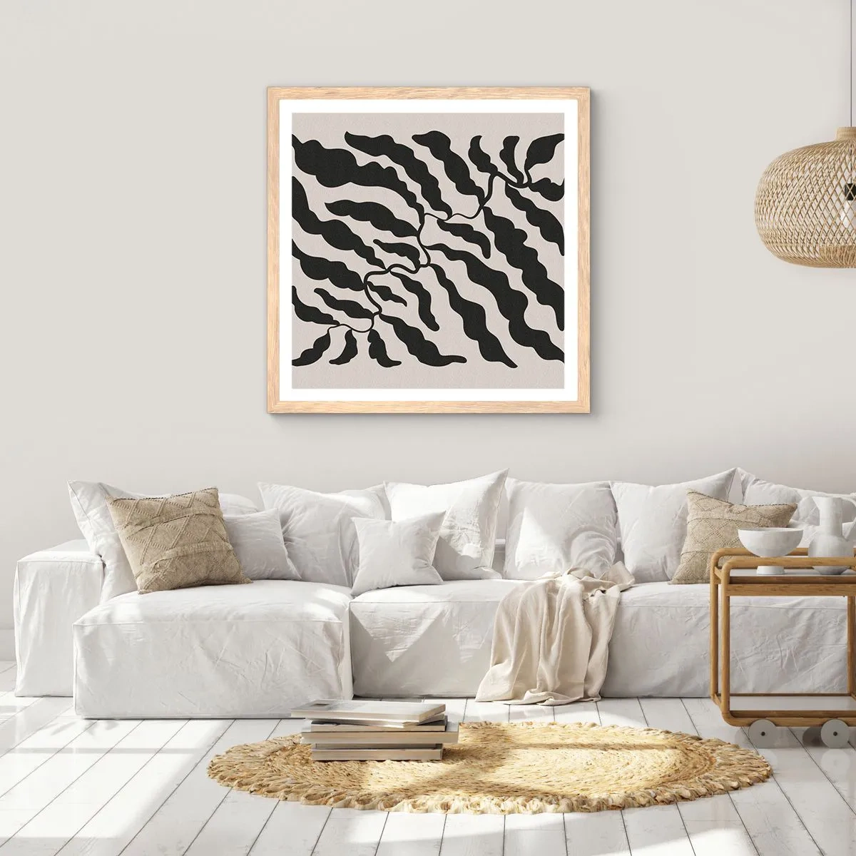 Affiche dans un chêne clair - Poster - La nature du carré - 60x60 cm