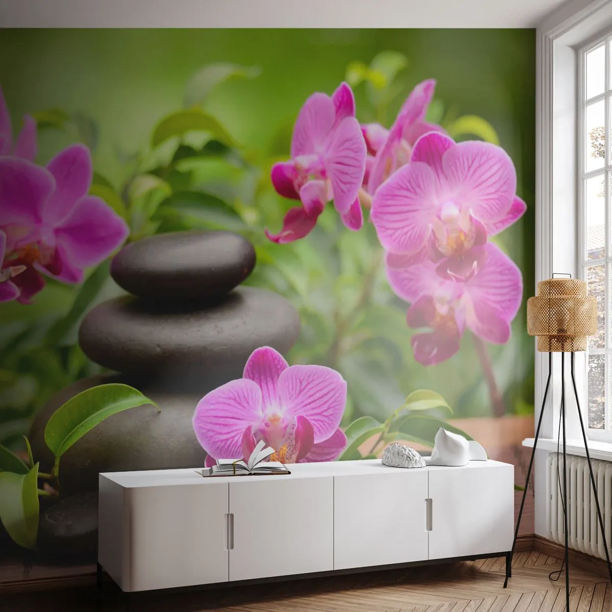 Papier Peint Photo Premium Canvas - Pyramide de la Paix - Fleurs, Orchidée, Orchidée - 250x175 cm