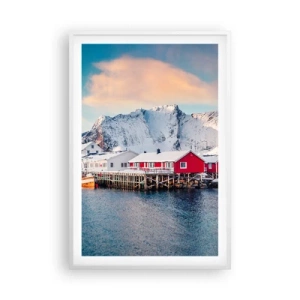 Affiche dans un cadre blanc - Poster - Retraite dans le nord - 61x91 cm