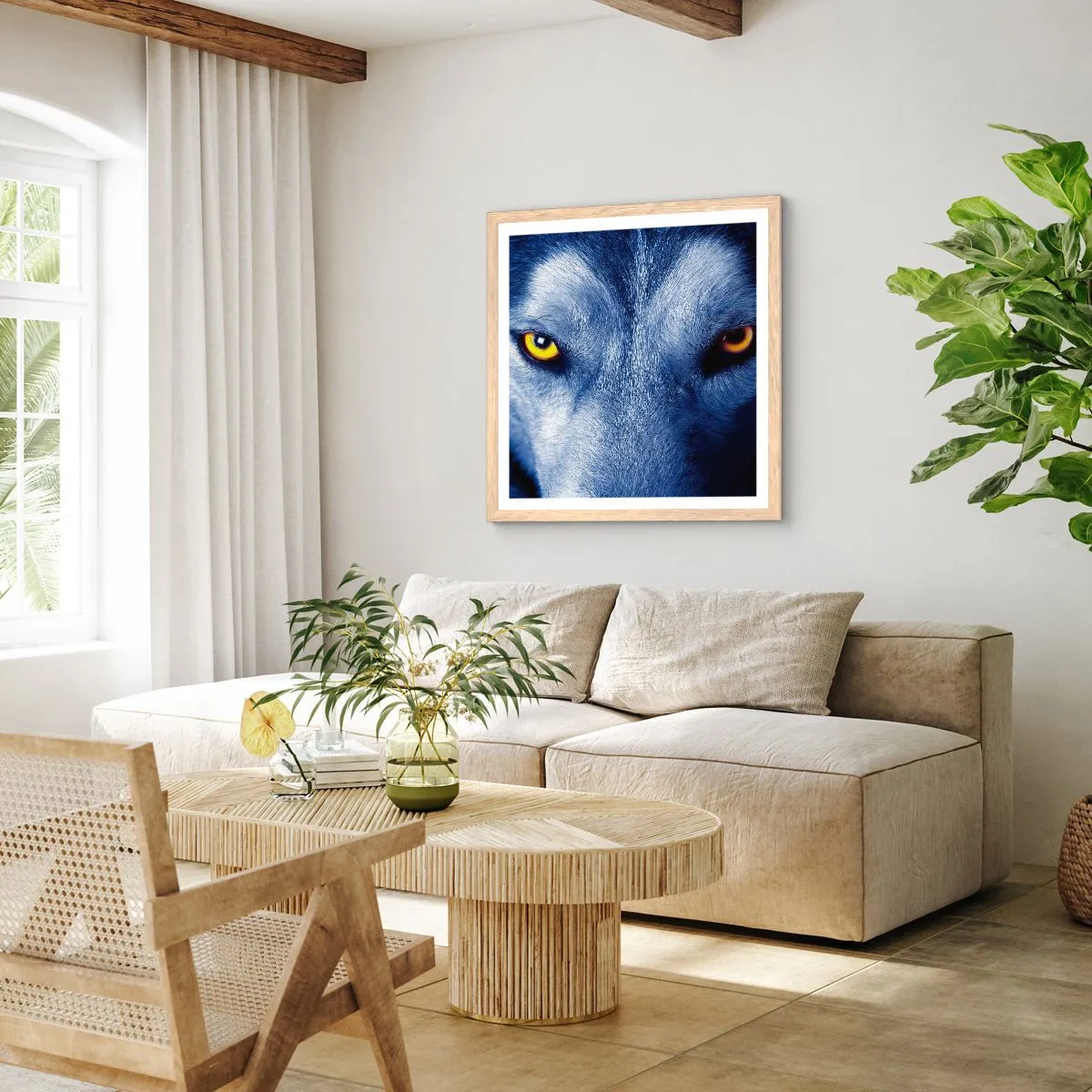 Affiche dans un chêne clair - Poster - Regars hypnotique - 60x60 cm