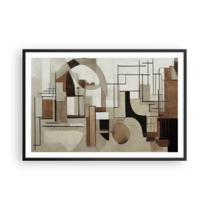 Affiche dans un cadre noir - Poster - Paysage urbain 2.0 - 91x61 cm