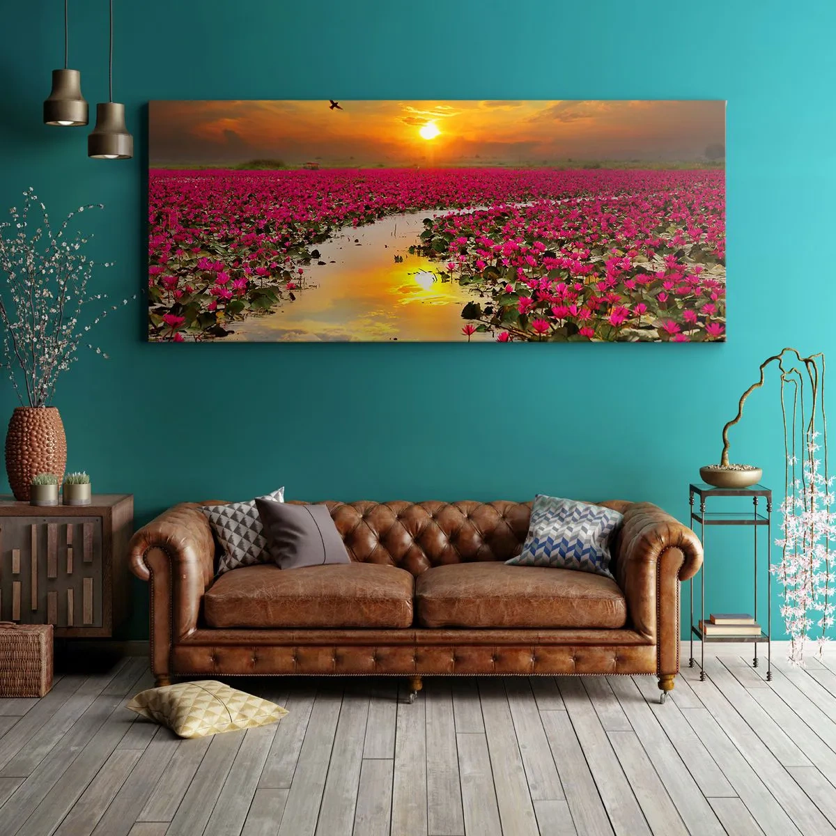 Impression sur toile - Image sur toile - La vie secrète du lac - 100x40 cm
