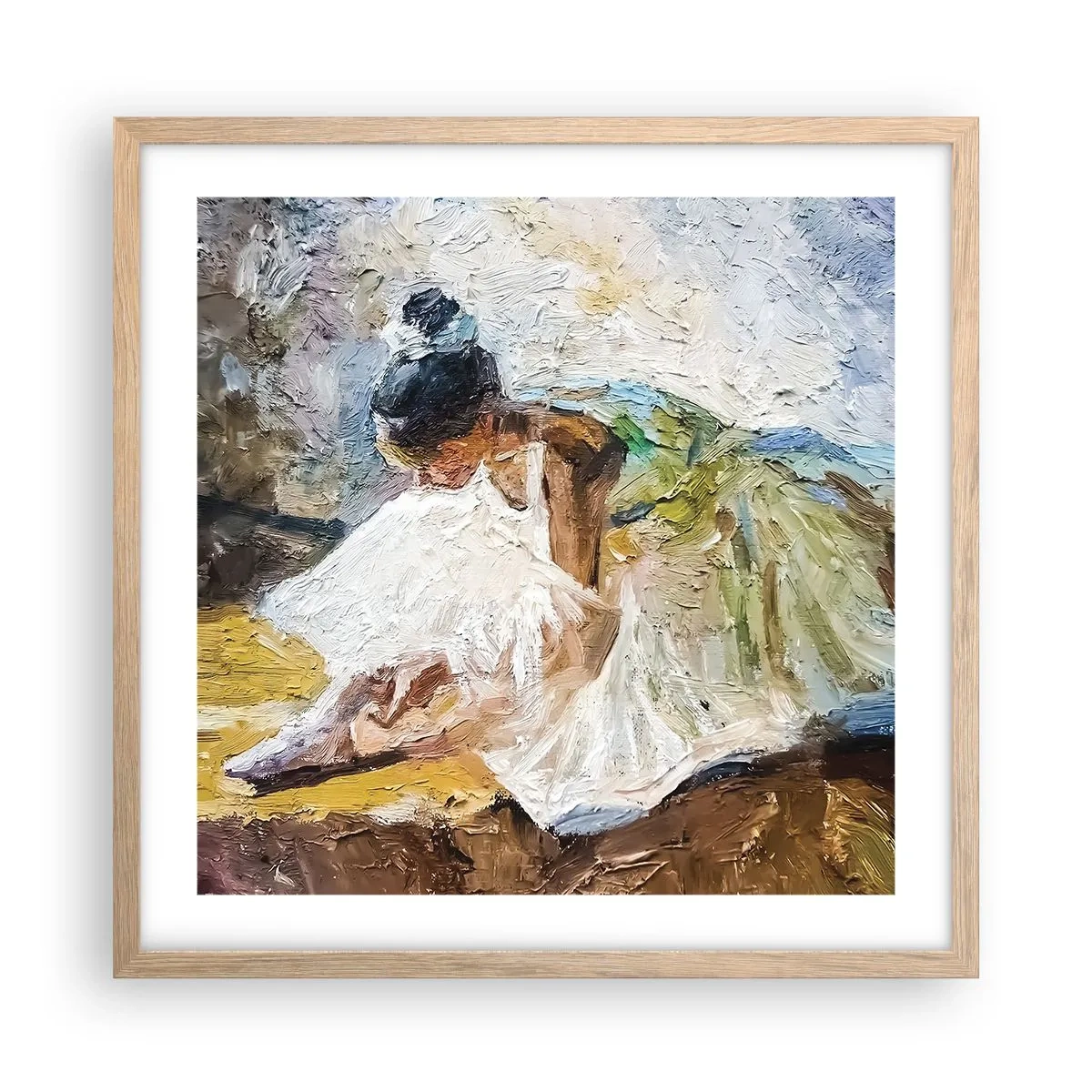 Affiche dans un chêne clair - Poster - D'après un tableau de Degas - 50x50 cm