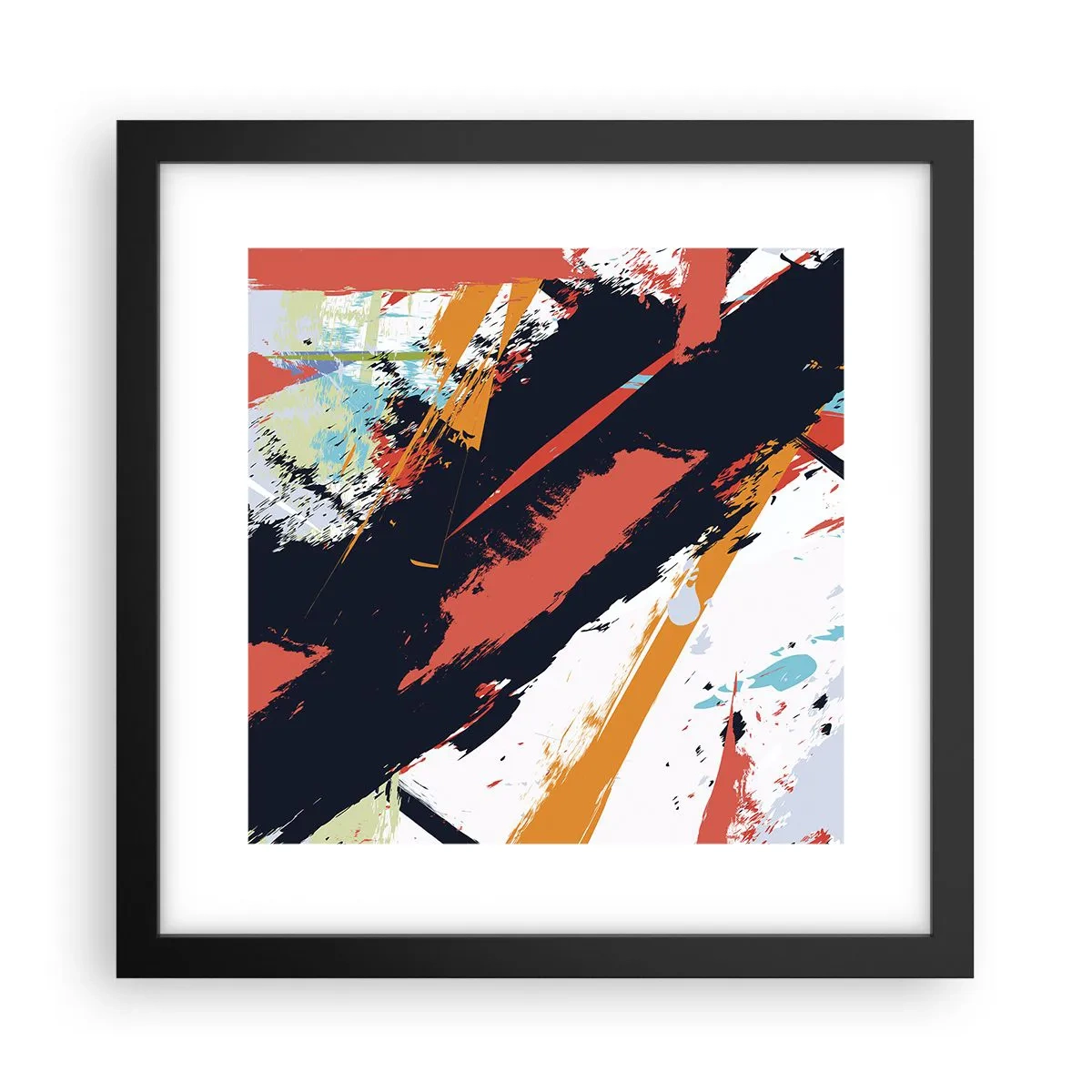 Affiche dans un cadre noir - Poster - Composition dynamique - 30x30 cm