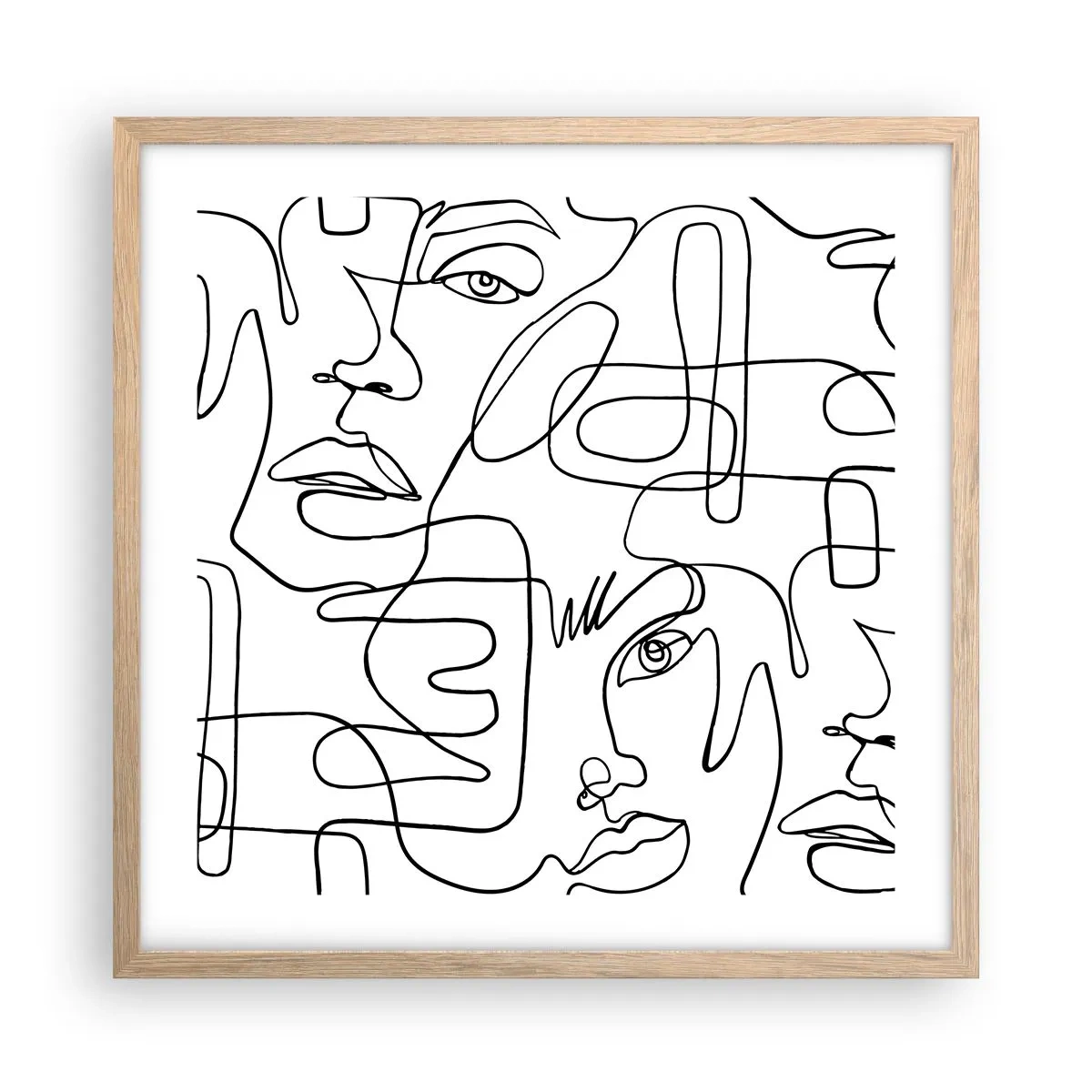 Affiche dans un chêne clair - Poster - Dans des émotions enchevêtrées - 50x50 cm