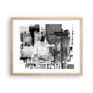 Affiche dans un chêne clair - Poster - Le gris est beau - 50x40 cm