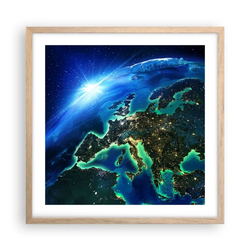 Affiche dans un chêne clair - Poster - Europe pétillante - 50x50 cm