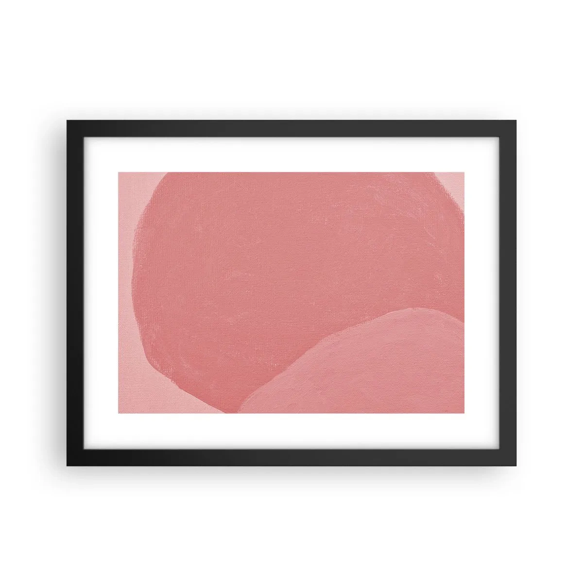 Affiche dans un cadre noir - Poster - Composition organique en rose - 40x30 cm