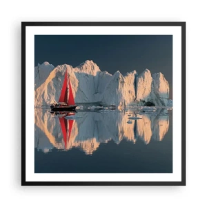 Affiche dans un cadre noir - Poster - Aux limites du monde - 60x60 cm