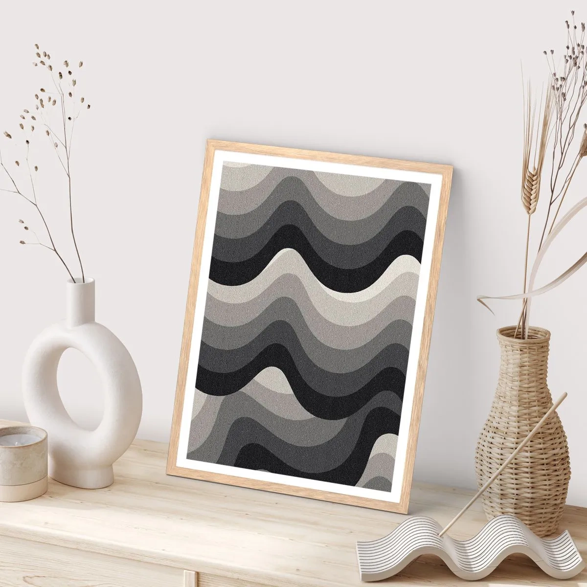 Affiche dans un chêne clair - Poster - Vague après vague - 70x100 cm
