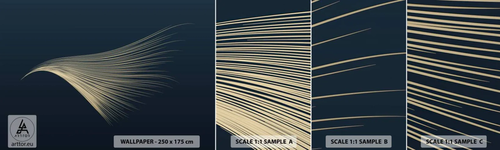 Échantillon de Papier Peint Autocollant Deluxe Sticker - Comme les cheveux d'un ange - Abstraction, Morceau, Graphique - 100x30 cm