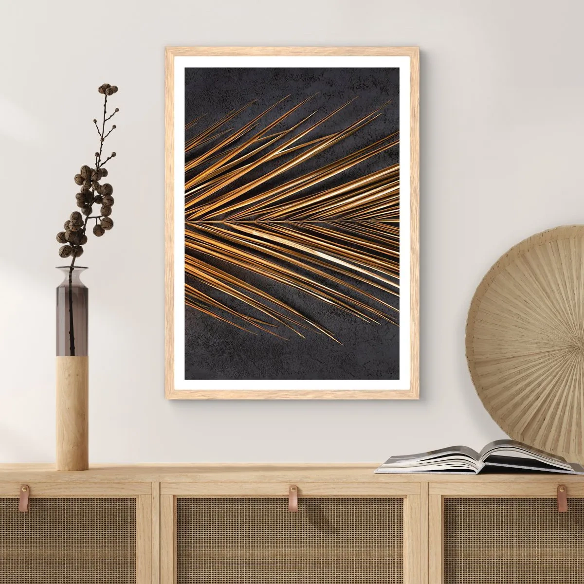 Affiche dans un chêne clair - Poster - L'or des tropiques - 50x70 cm