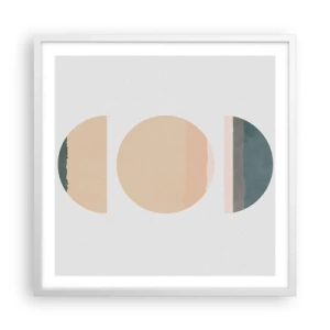 Affiche dans un cadre blanc - Poster - Cercles après cercles - 60x60 cm