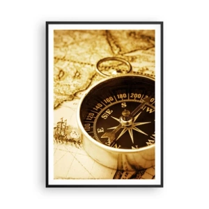 Affiche dans un cadre noir - Poster - Est ou ouest? - 70x100 cm