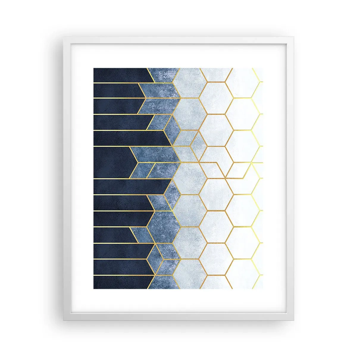 Affiche dans un cadre blanc - Poster - Composition en rythme syncopé - 40x50 cm