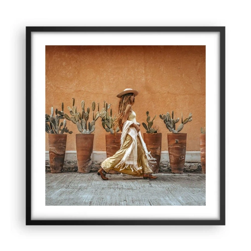 Affiche dans un cadre noir - Poster - Style hippie - 50x50 cm