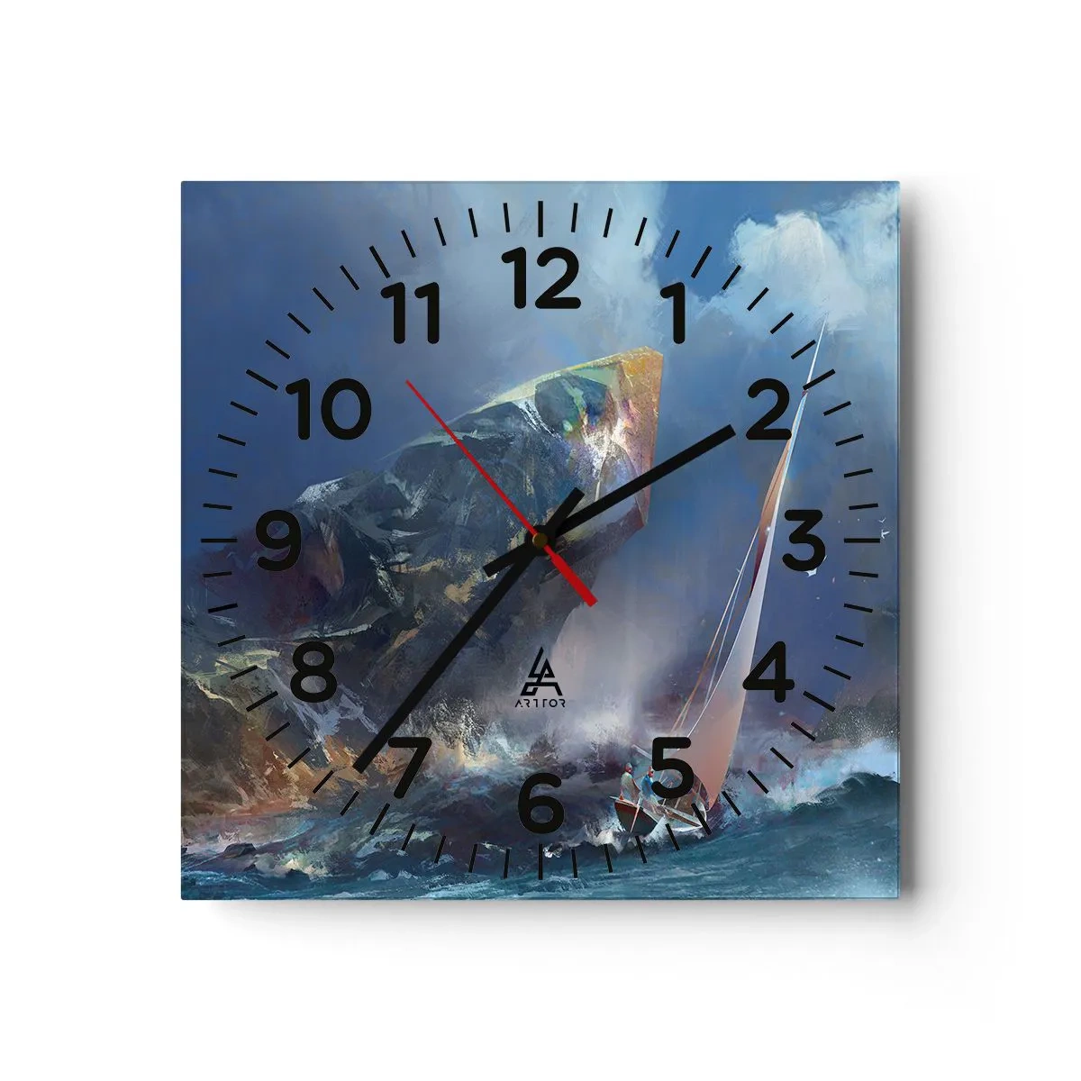Horloge murale - Pendule murale - Celui qui est courageux, gagne - 30x30 cm