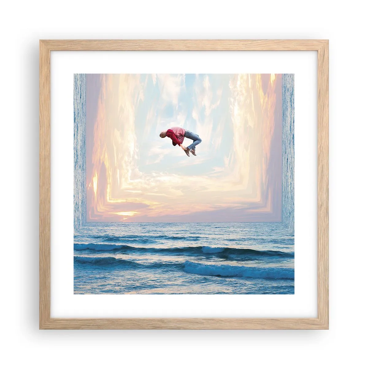 Affiche dans un chêne clair - Poster - Vers une autre dimension - 40x40 cm