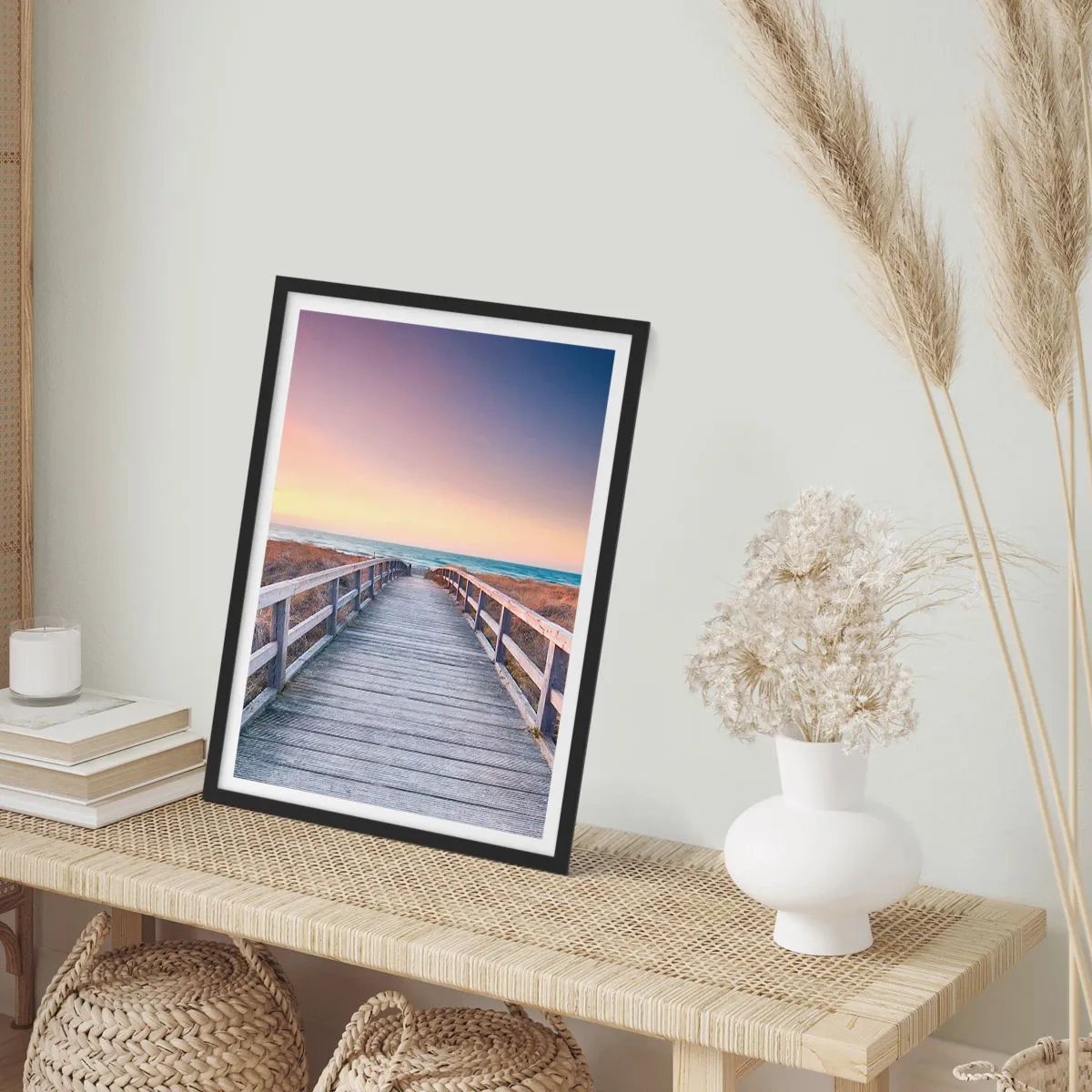 Affiche dans un cadre noir - Poster - Aurore baltique du soir - 61x91 cm