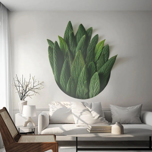 Papier Peint Autocollant Deluxe Sticker - Curiosité sans retenue - Sage, feuille de sauge, Herbe - 400x280 cm