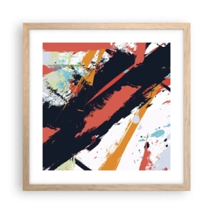 Affiche dans un chêne clair - Poster - Composition dynamique - 40x40 cm