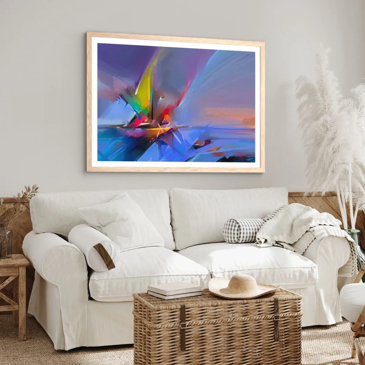 Affiche dans un chêne clair - Poster - Hélices comme un oiseau - 70x50 cm