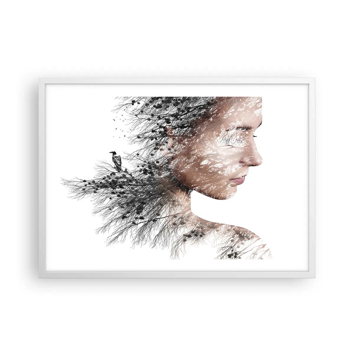 Affiche dans un cadre blanc - Poster - L'âme de la forêt - 70x50 cm