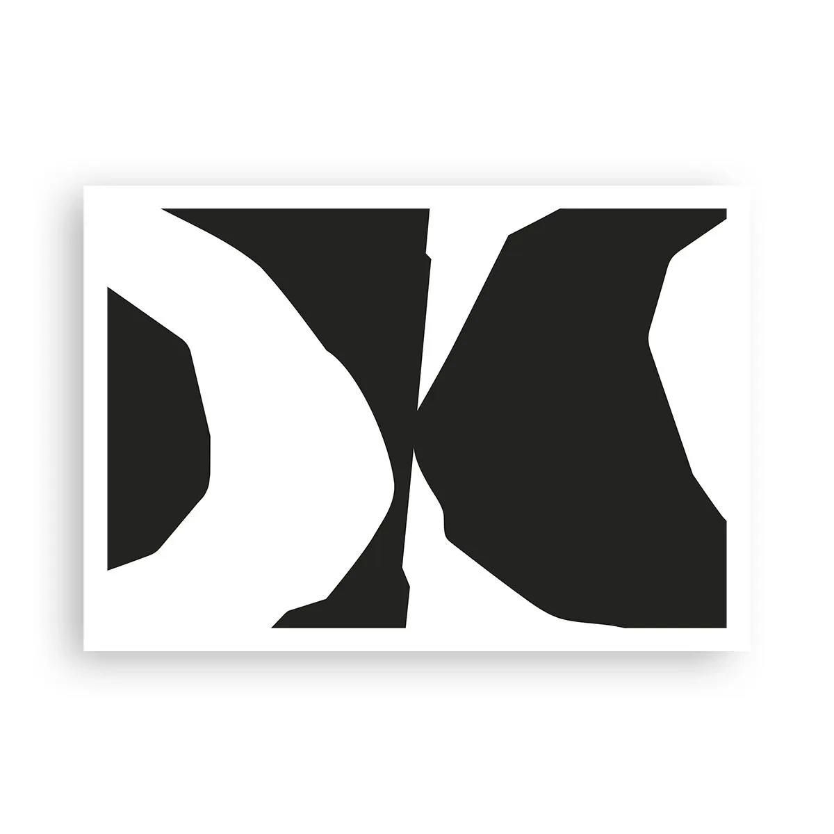 Affiche - Poster - Motif de contraste abstrait en noir et blanc - 100x70cm - Positif négatif - Décoration murale moderne pour le salon et la chambre ARTTOR