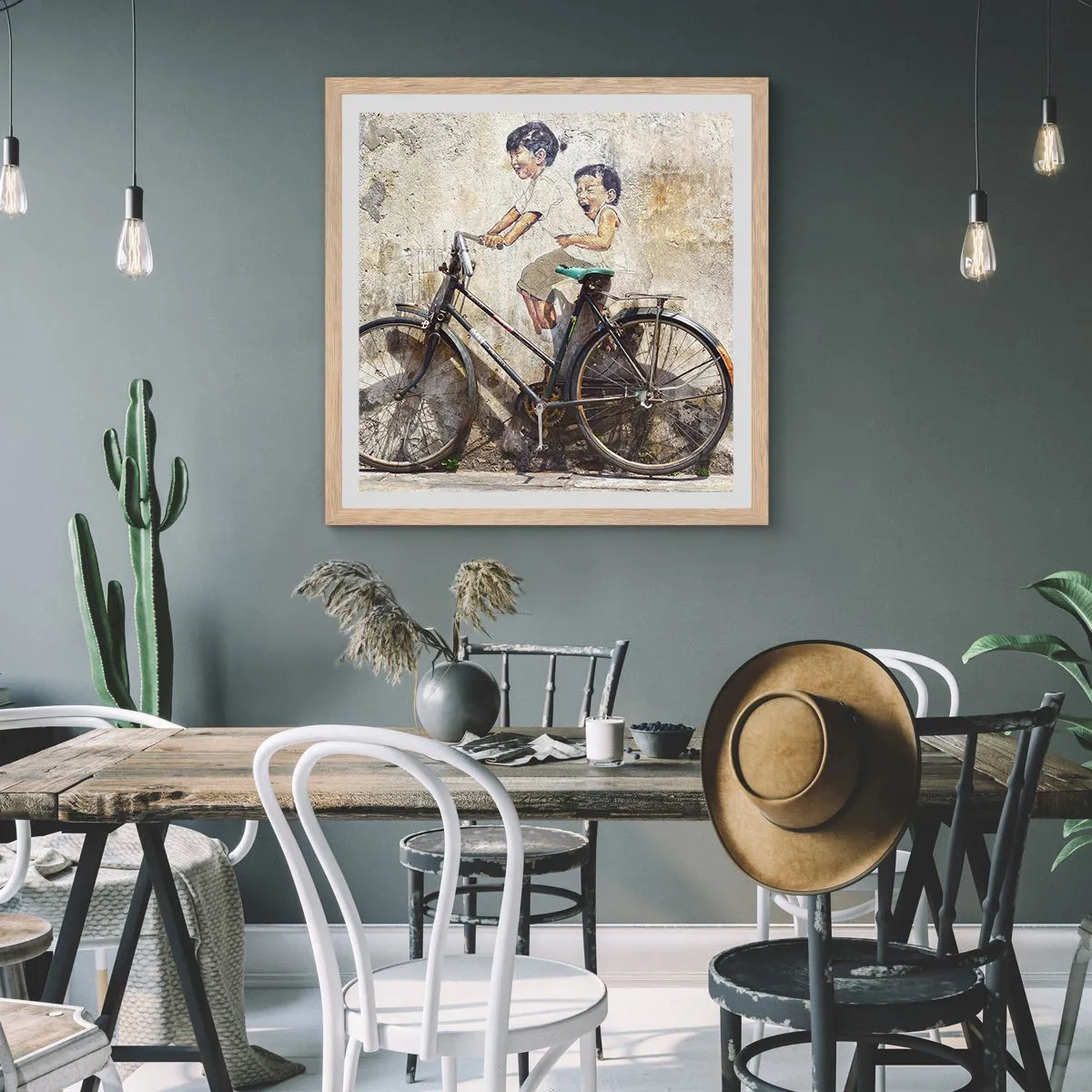 Affiche dans un chêne clair - Poster - Vrai ou faux? - 30x30 cm