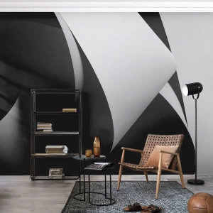 Papier Peint Photo Premium Canvas - Plans de lumière venus des profondeurs de l'ombre - 3D, Tamisé, Formes - 200x140 cm