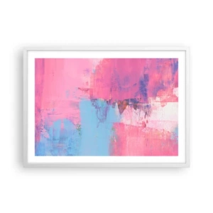 Affiche dans un cadre blanc - Poster - Du rose, du bleu et une pincée de lumière - 70x50 cm