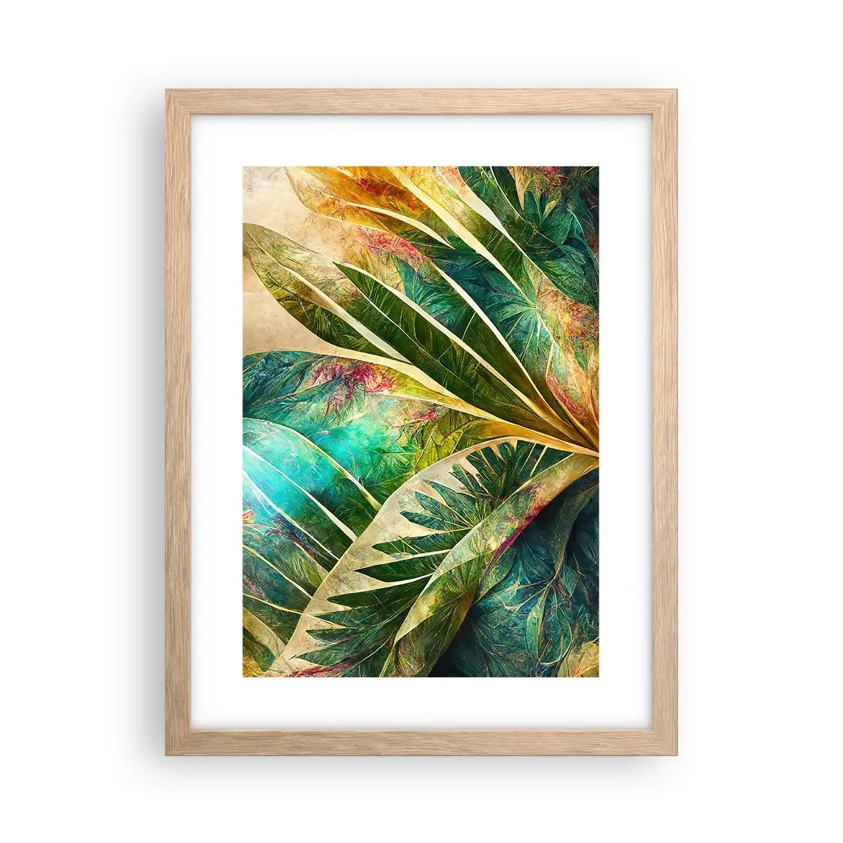 Affiche dans un chêne clair - Poster - Les couleurs des tropiques - 30x40 cm