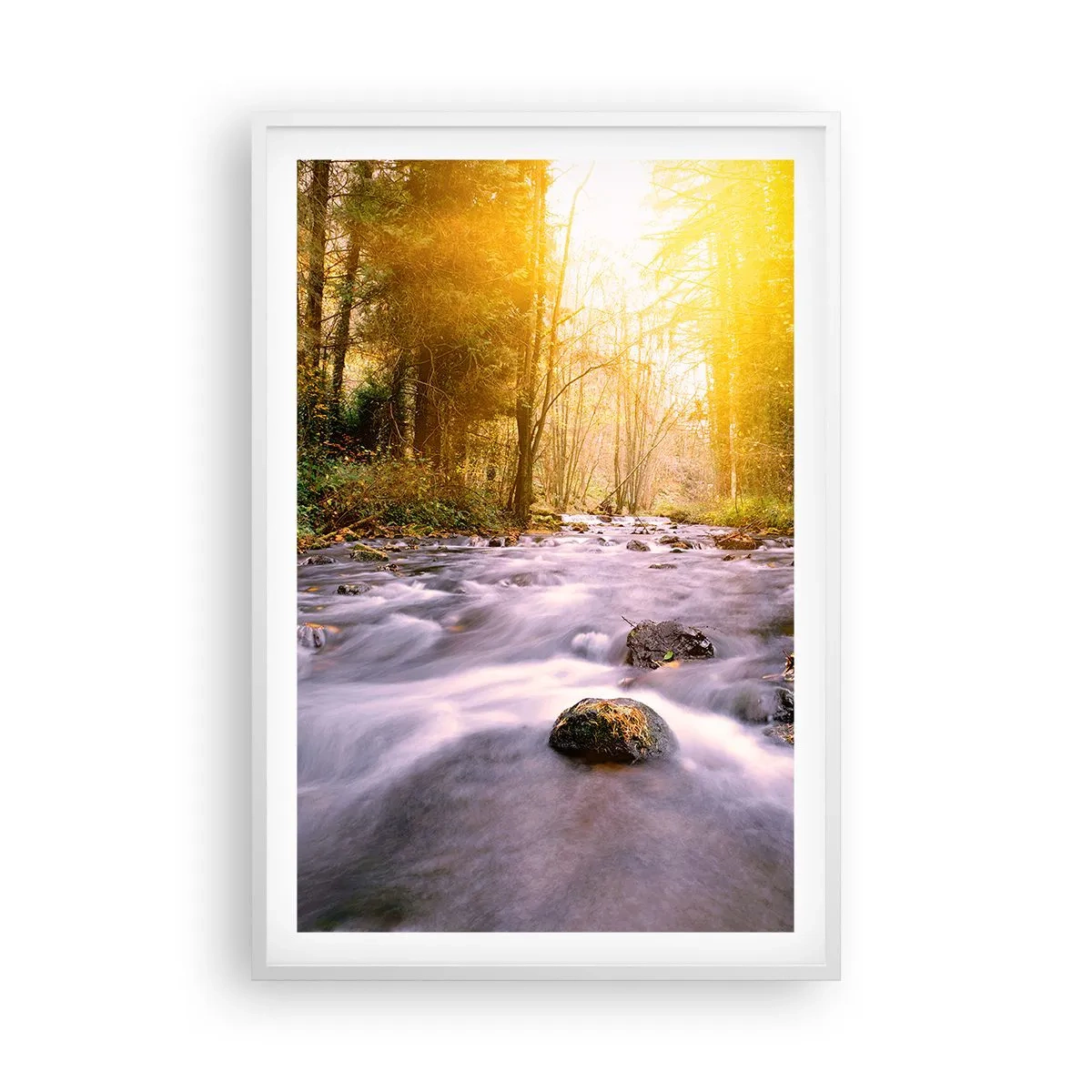 Affiche dans un cadre blanc - Poster - Malachite dans un cadre argent et or - 61x91 cm