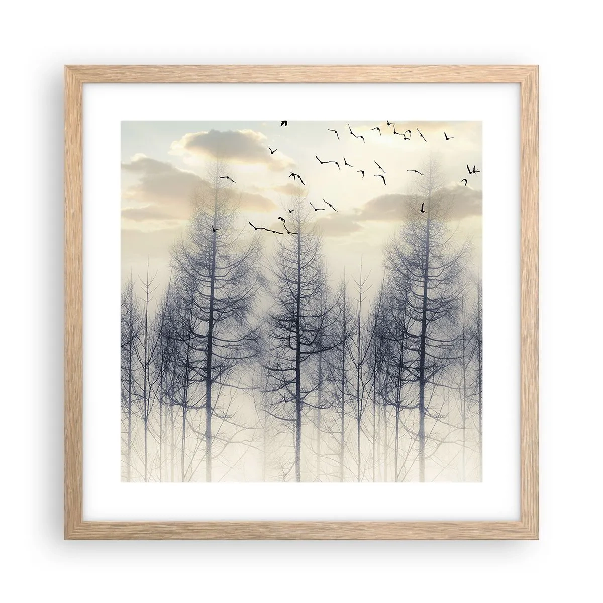 Affiche dans un chêne clair - Poster - L'âme de la forêt - 40x40 cm