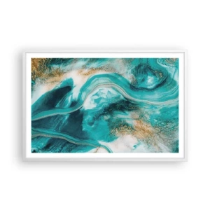 Affiche dans un cadre blanc - Poster - Rivière d'or - 91x61 cm