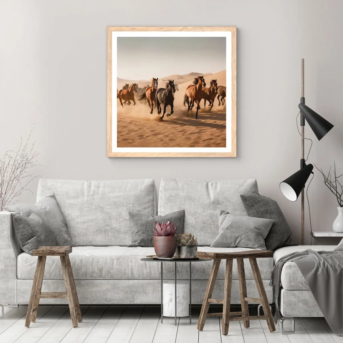 Affiche dans un chêne clair - Poster - Libre comme le vent - 40x40 cm