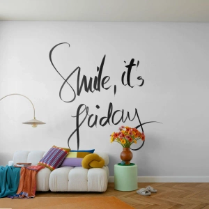 Papier peint sur mesure Premium Sand - Joie réelle - Typographie, Affirmation, Maxime