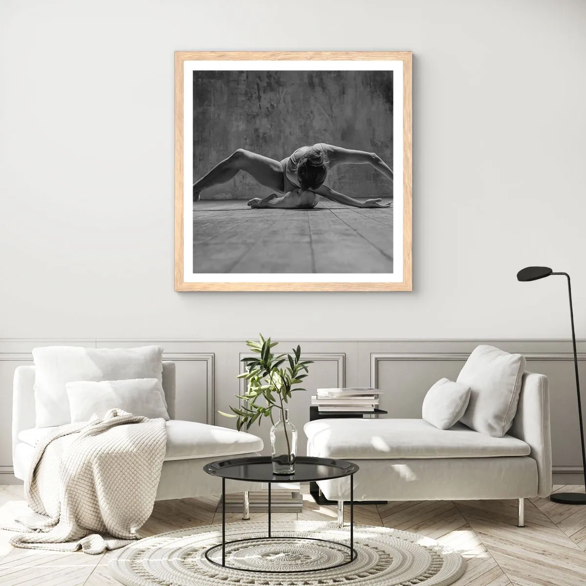 Affiche dans un chêne clair - Poster - Symétrie trouvée - 50x50 cm