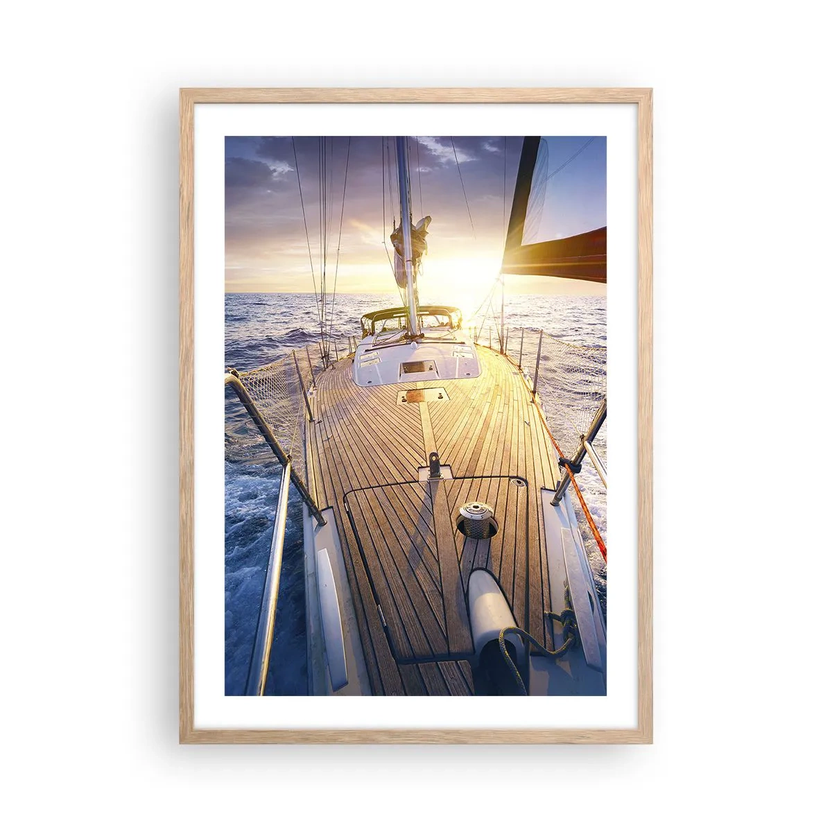 Affiche dans un chêne clair - Poster - Courir sur les vagues - 50x70 cm